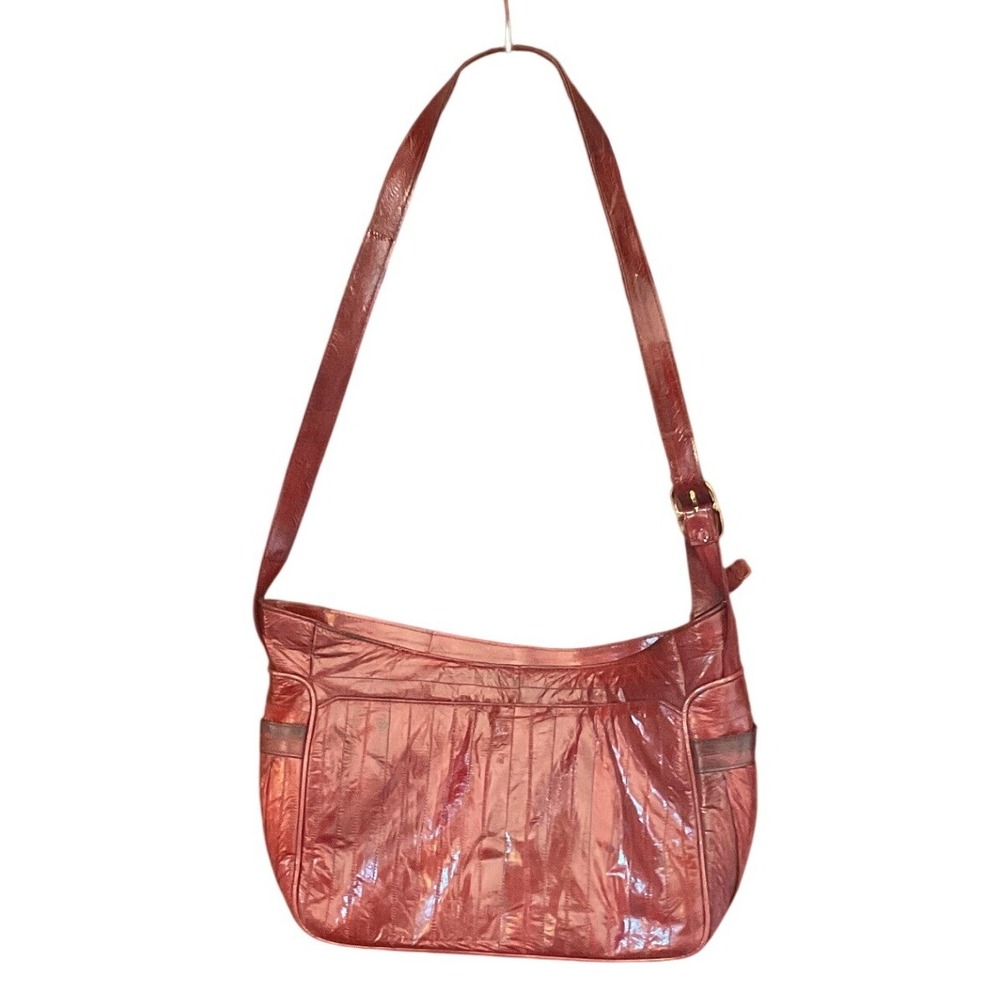Vintage 80's 90's Eel Skin Shoulder Bag Dark Academia Quiet Luxury Retro